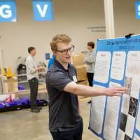 high school students interacting with a medical presenter